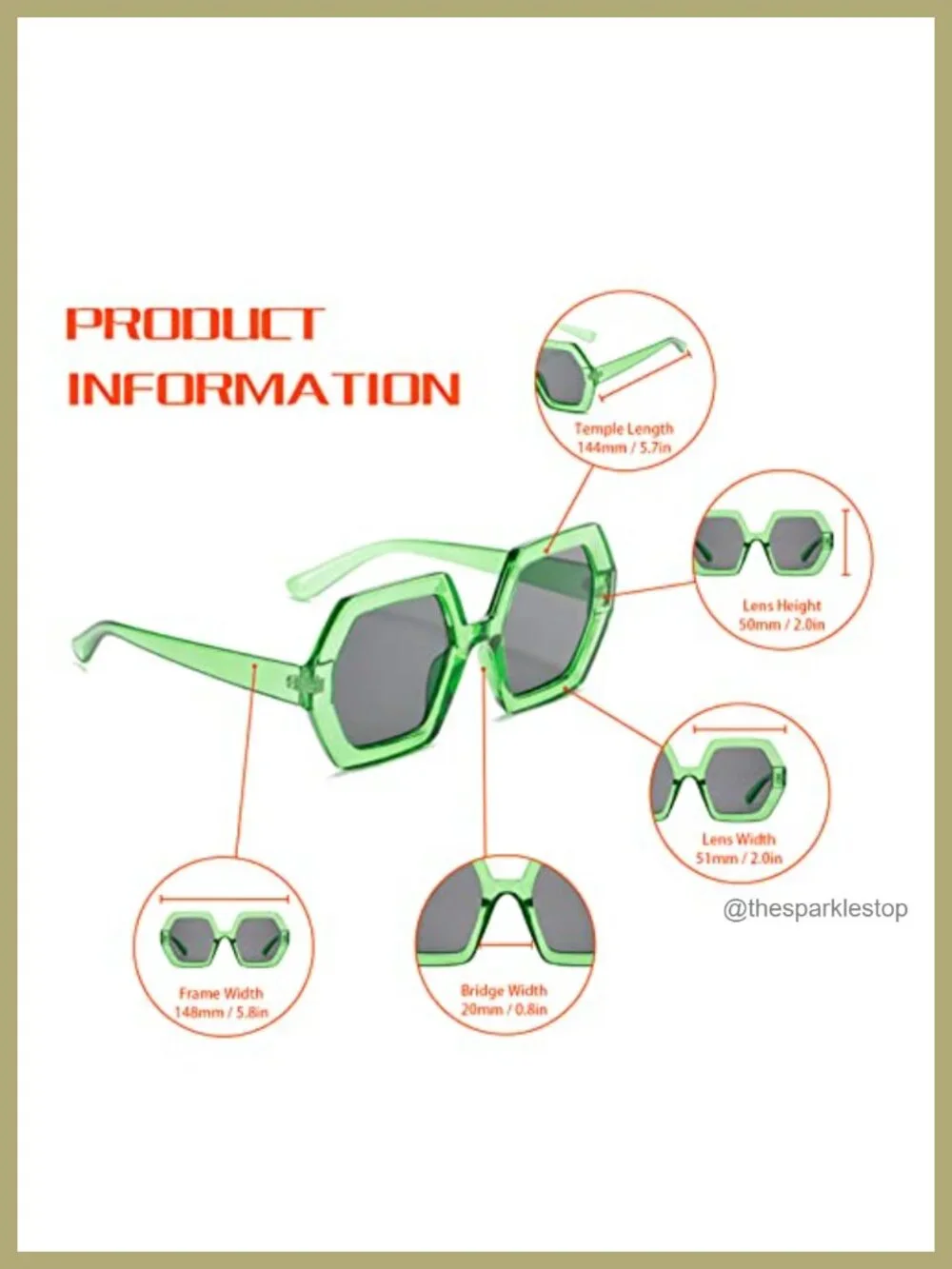 Vintage Retro Oversized Square Sunglasses Hexagon Thick Shades Women